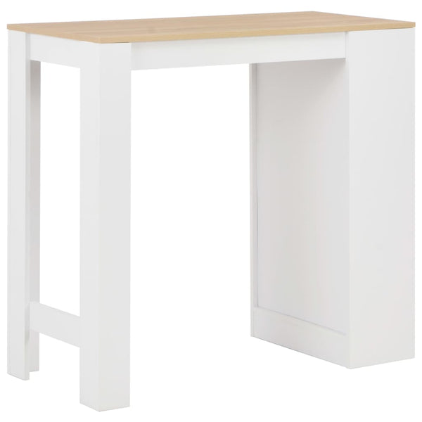 Engineered Wood Bar Table With Three Layer Shelf White Home Furniture Bar Tables