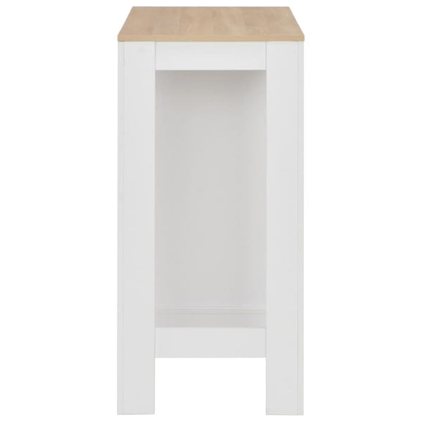 Engineered Wood Bar Table With Three Layer Shelf White Home Furniture Bar Tables