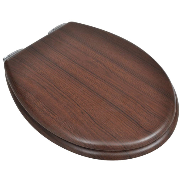 With Soft Close Lids 2 Pcs Mdf Brown Toilet Seats