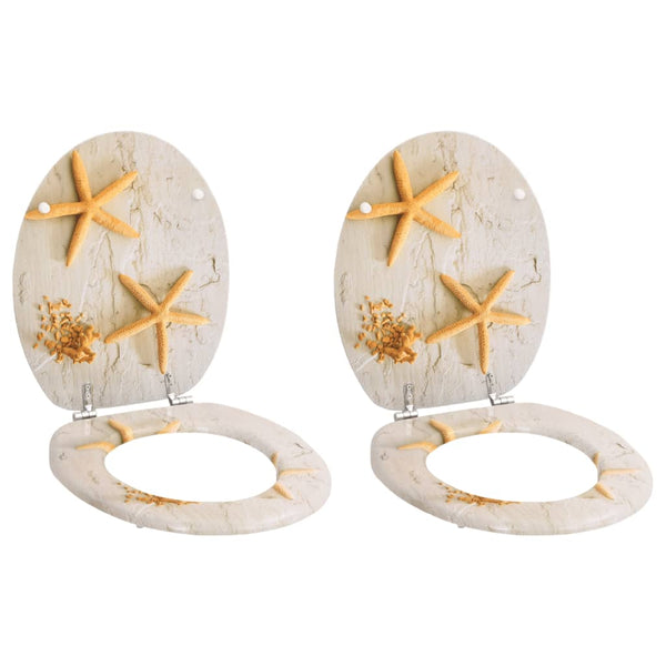 With Lids 2 Pcs Mdf Star Toilet Seats