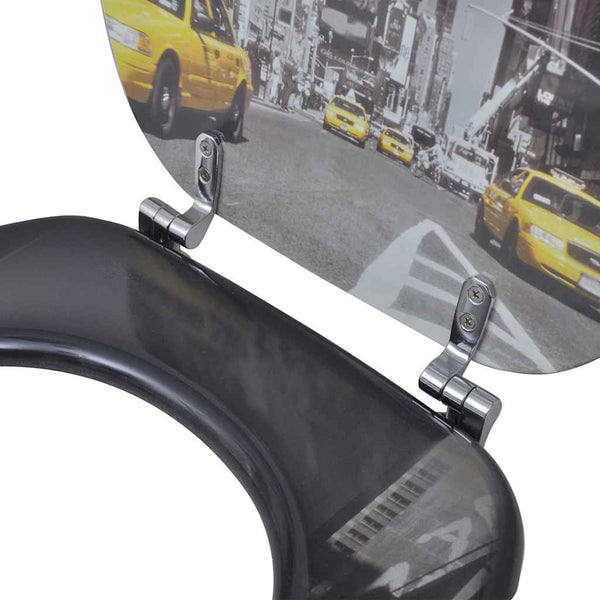 Vidaxl With Lids 2 Pcs Mdf New York Toilet Seats