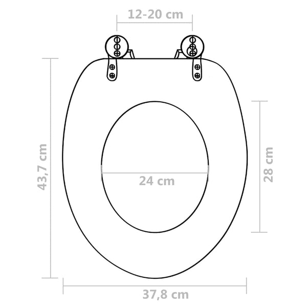 Vidaxl With Lids 2 Pcs Mdf New York Toilet Seats