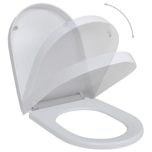 With Soft Close Lids 2 Pcs Plastic White Toilet Seats