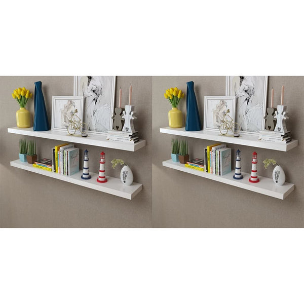 Wall Shelves 4 Pcs White 120 Cm Bookshelves