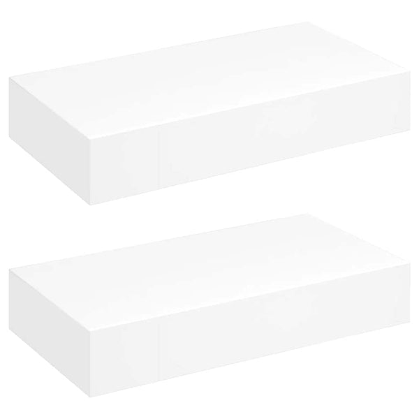 Vidaxl Floating With Drawers 2 Pcs White 48 Cm Wall Shelves