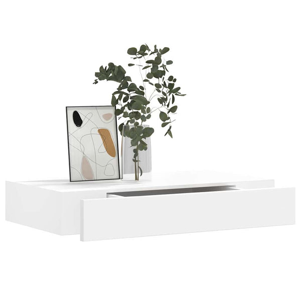 Vidaxl Floating With Drawers 2 Pcs White 48 Cm Wall Shelves