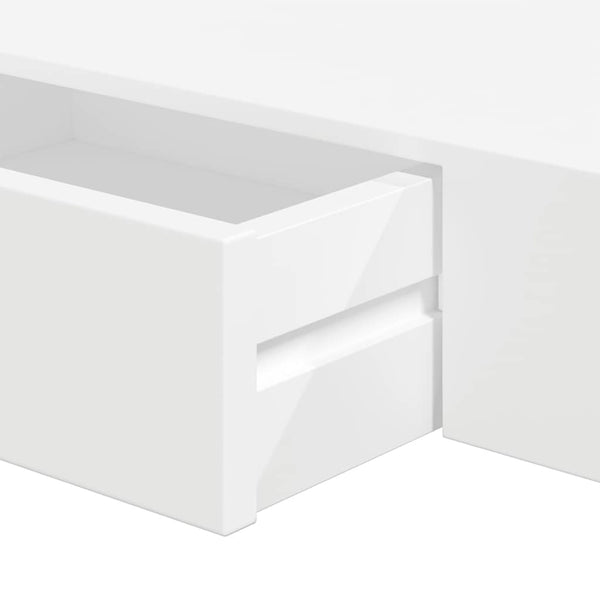 Vidaxl Floating With Drawers 2 Pcs White 48 Cm Wall Shelves