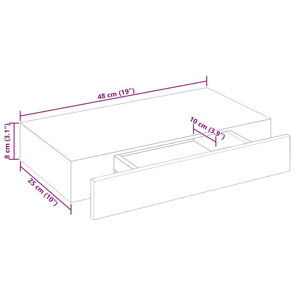Vidaxl Floating With Drawers 2 Pcs White 48 Cm Wall Shelves