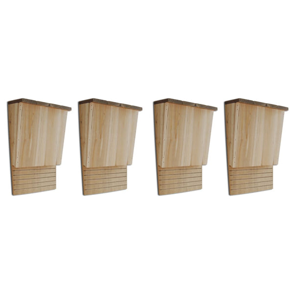 Bat Houses 4 Pcs 22X12x34 Cm Wood Bird Cages