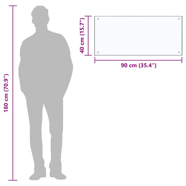 Kitchen Backsplash Transparent 90X40 Cm Tempered Glass Kitchen Splashbacks