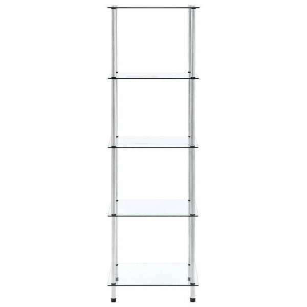 Vidaxl 5 Tier Shelf Transparent 40X40x130 Cm Tempered Glass Bookshelves