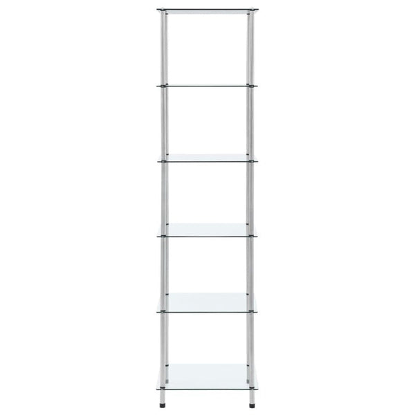 6 Tier Shelf Transparent 40X40x160 Cm Tempered Glass Bookshelves