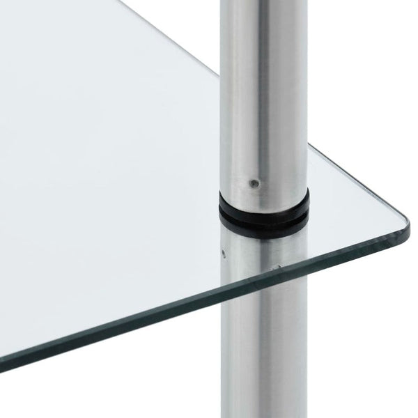 6 Tier Shelf Transparent 40X40x160 Cm Tempered Glass Bookshelves