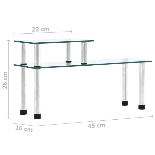 Kitchen Shelf Transparent 45X16x26 Cm Tempered Glass