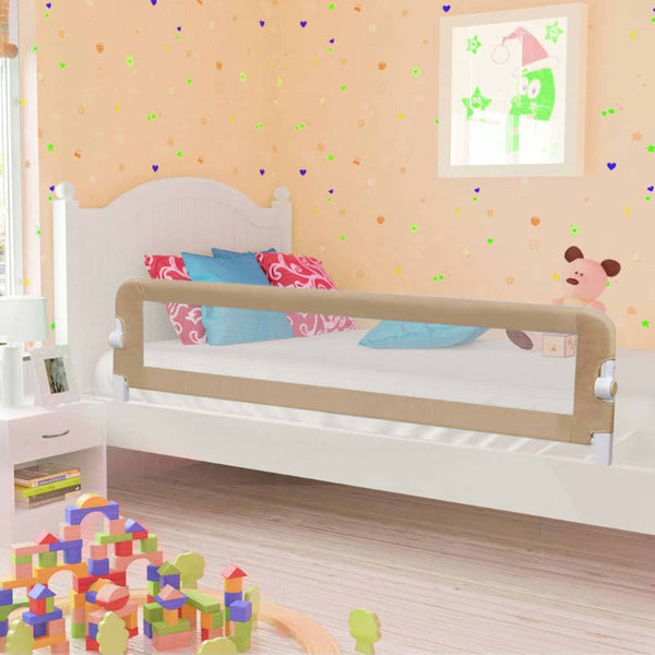 Edge & Corner Guards Toddler Safety Bed Rail Taupe 180X42 Cm Polyester