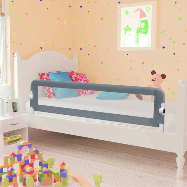 Edge & Corner Guards Toddler Safety Bed Rail Grey 120X42 Cm Polyester