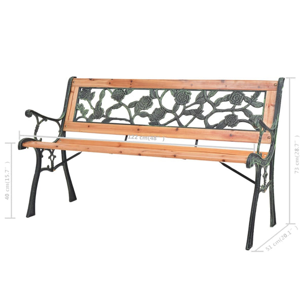 Vidaxl Garden Bench 122 Cm Wood Benches