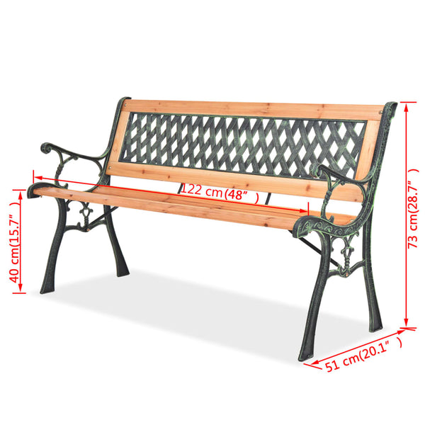 Vidaxl Garden Bench 122 Cm Wood Benches