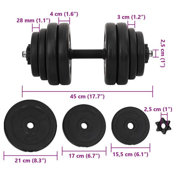 2X15 Kg Dumbbells