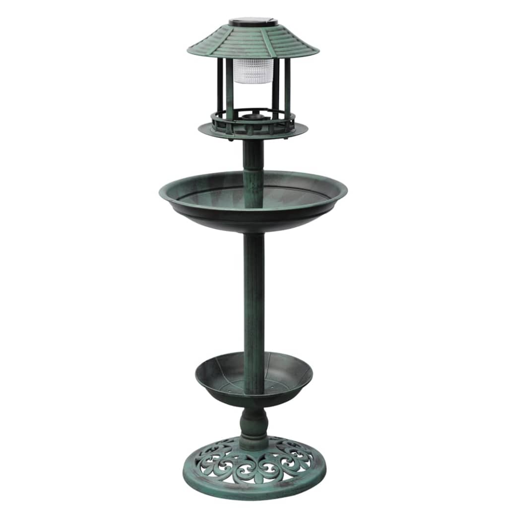Bird Bath/ Feeder With Solar Light Bird Feeders