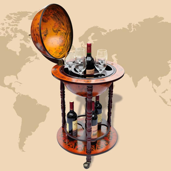 Globe Bar Wine Stand Eucalyptus Wood Racks