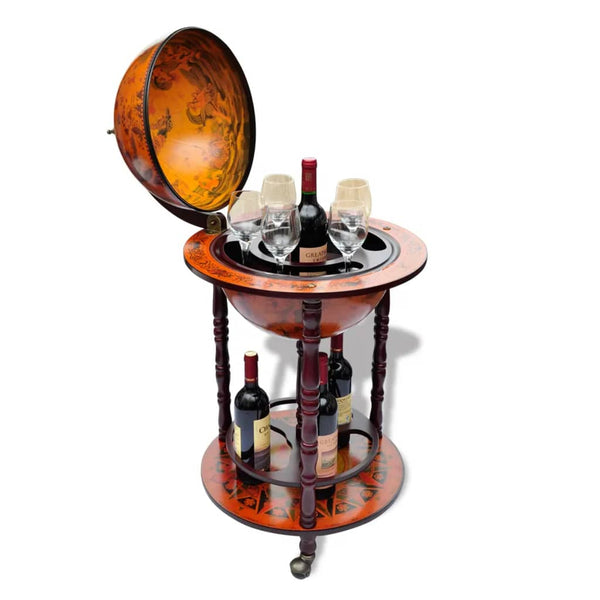 Globe Bar Wine Stand Eucalyptus Wood Racks