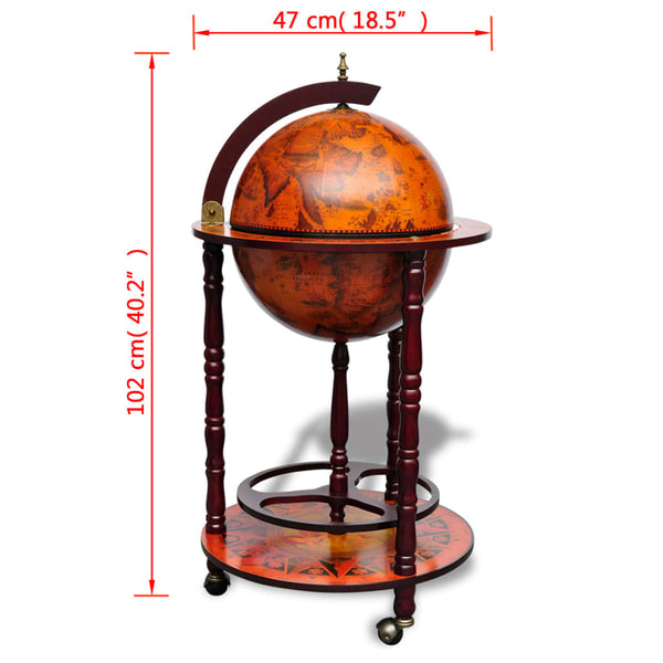 Globe Bar Wine Stand Eucalyptus Wood Racks