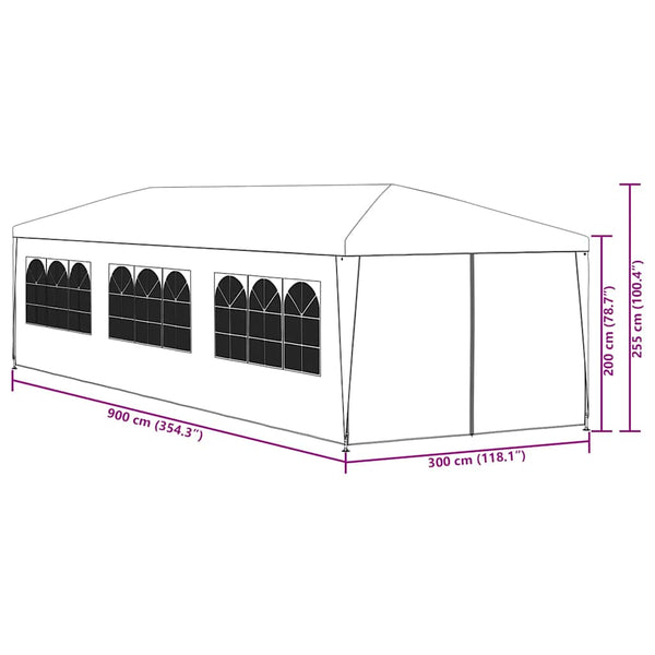 Vidaxl Party Tent 3X9 M Blue Play Tents