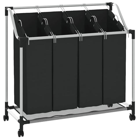 Steel Laundry Sorter With Four Removable Bags And Castors Baskets & Hampers Laundry Baskets & Hampers