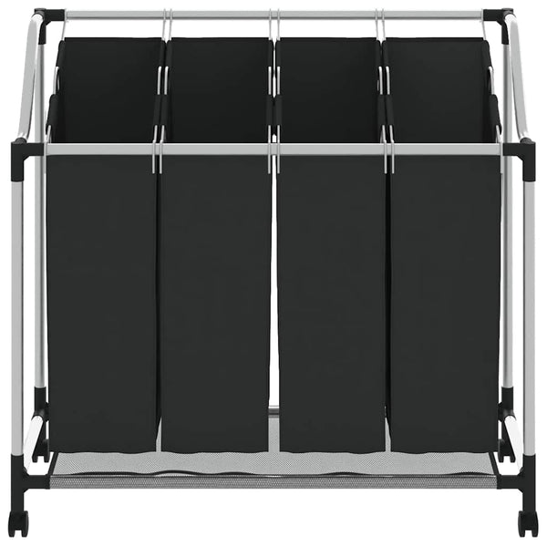 Steel Laundry Sorter With Four Removable Bags And Castors Baskets & Hampers Laundry Baskets & Hampers