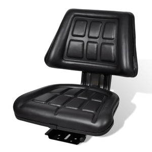 Tractor Seat With Backrest Black