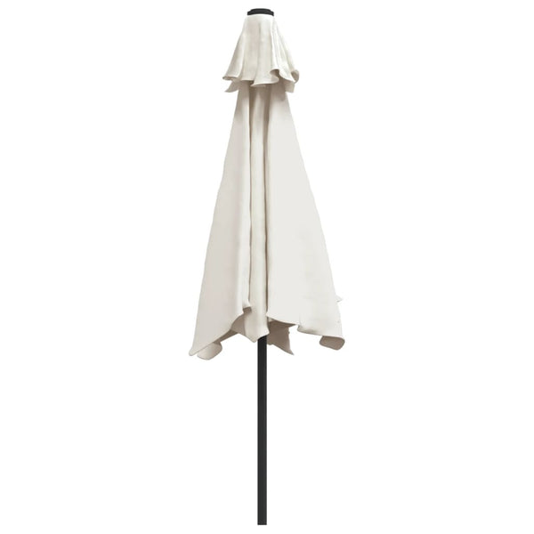 Vidaxl Garden Parasol Sand White 3M Steel Pole Patio Umbrellas