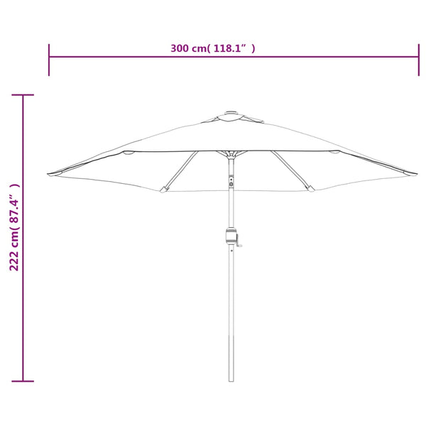 Vidaxl Garden Parasol Sand White 3M Steel Pole Patio Umbrellas