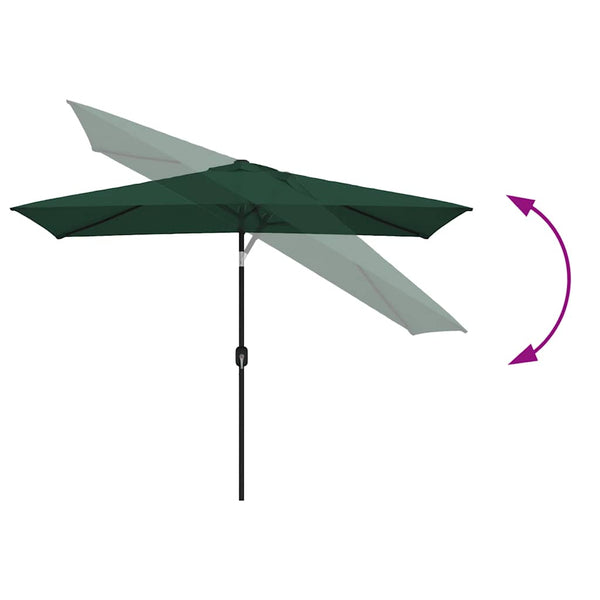 Vidaxl Garden Parasol 200 X 300 Cm Green Rectangular Patio Umbrellas