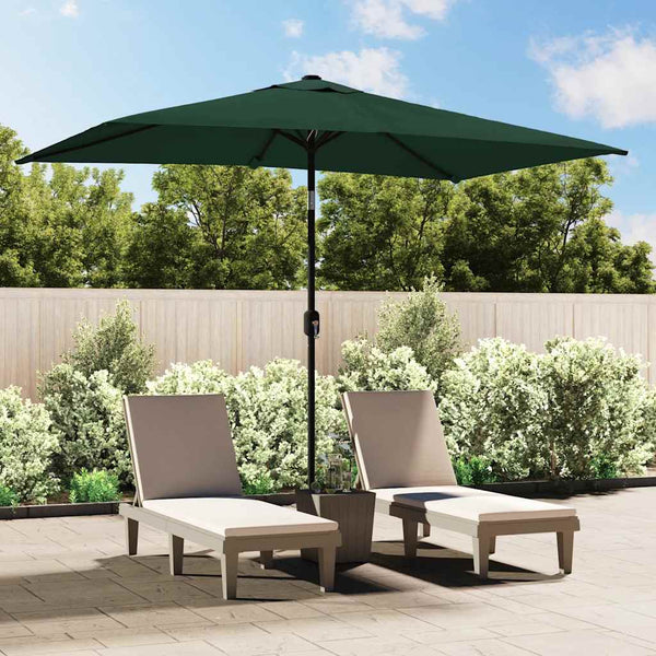 Vidaxl Garden Parasol 200 X 300 Cm Green Rectangular Patio Umbrellas