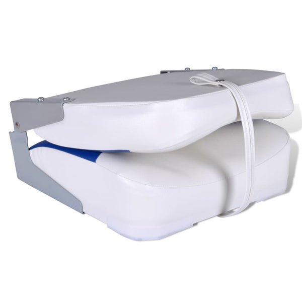 Boat Seat Foldable Backrest With Blue White Pillow 41 X 36 48 Cm Boat Seats