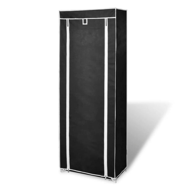Fabric Shoe Cabinet With Cover 162 X 57 29 Cm Black