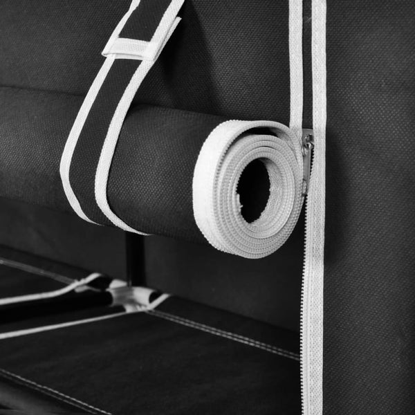 Fabric Shoe Cabinet With Cover 115 X 28 110 Cm Black Shoe Cabinets