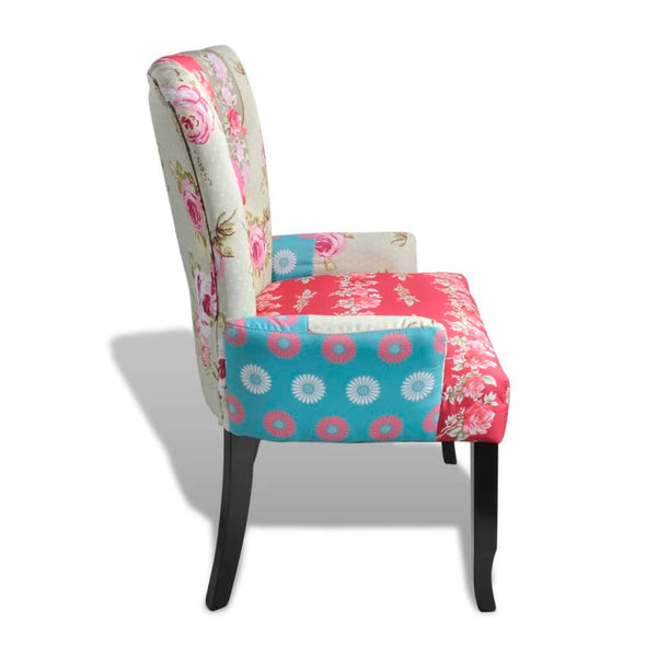 French Chair With Patchwork Design Fabric