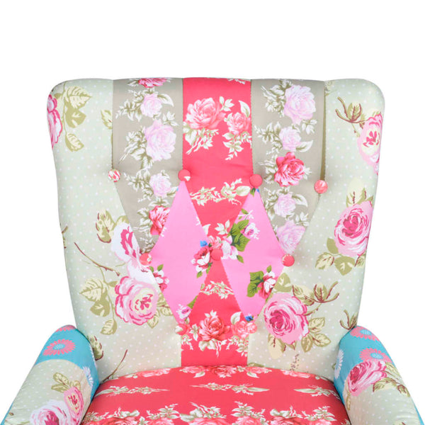 French Chair With Patchwork Design Fabric