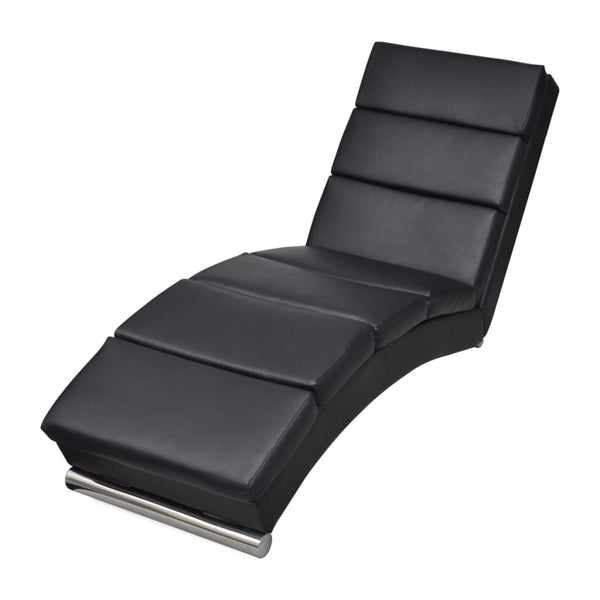 Chaise Longue Black Faux Leather Sofas Armchairs & Couches