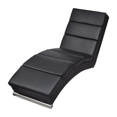 Chaise Longue Black Faux Leather Sofas Armchairs & Couches