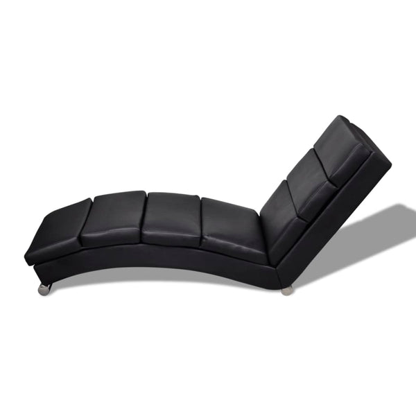 Chaise Longue Black Faux Leather Sofas Armchairs & Couches