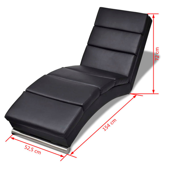 Chaise Longue Black Faux Leather Sofas Armchairs & Couches