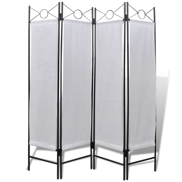 4 Panel Room Divider Privacy Folding Screen White 160 X 180 Cm Screens & Room Dividers