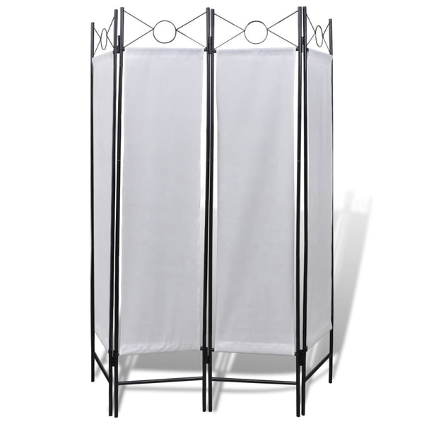 4 Panel Room Divider Privacy Folding Screen White 160 X 180 Cm Screens & Room Dividers