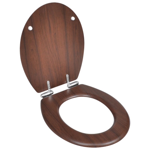 Wc Toilet Seat Mdf Soft Close Lid Simple Design Brown Toilet Seats