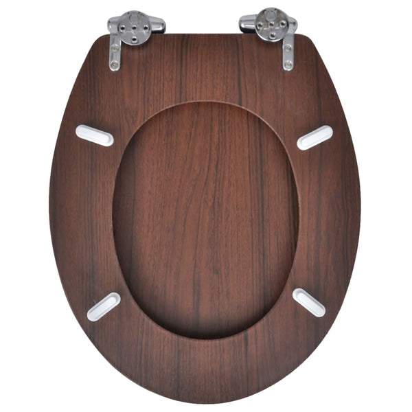 Wc Toilet Seat Mdf Soft Close Lid Simple Design Brown Toilet Seats