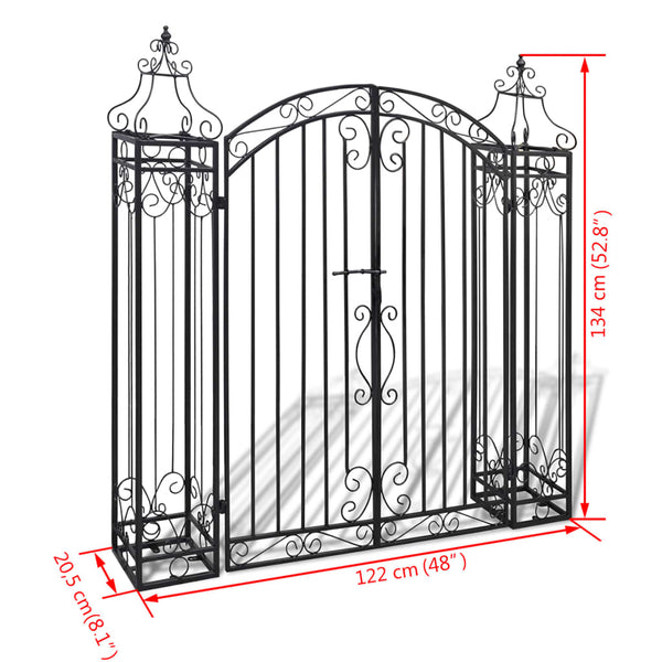Vidaxl Ornamental Garden Gate Wrought Iron 122X20.5X134 Cm Gates