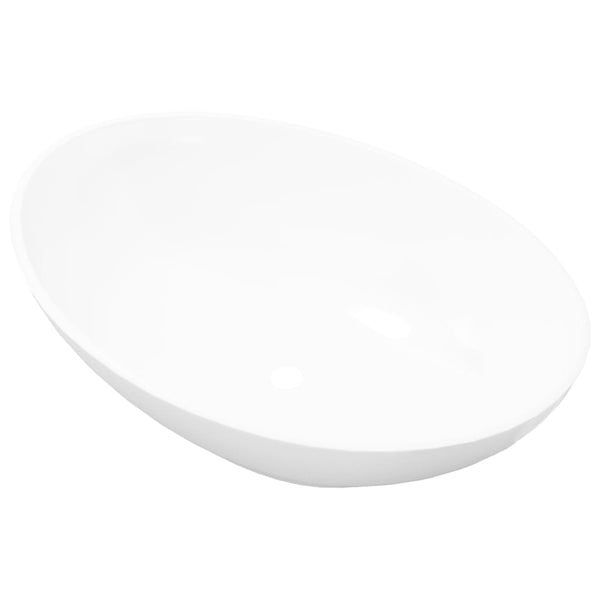 Vidaxl Luxury Ceramic Basin Oval Shaped Sink White 40 X 33 Cm Bathroom Sinks